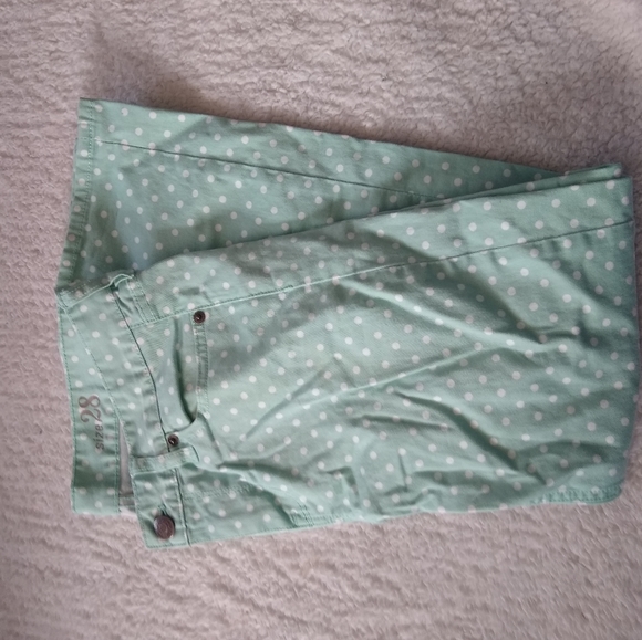 J. Crew Jeans J Crew Cropped Matchstick Polka Dot Mint Green Jeans